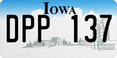 IA license plate DPP137
