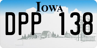 IA license plate DPP138