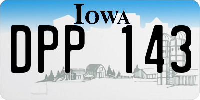 IA license plate DPP143