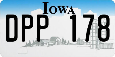 IA license plate DPP178