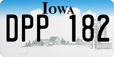 IA license plate DPP182
