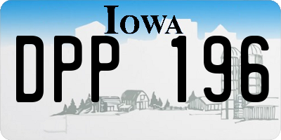 IA license plate DPP196