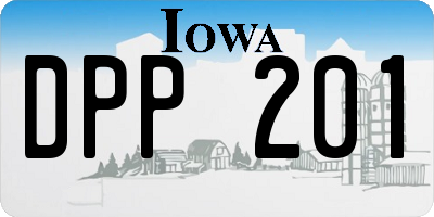 IA license plate DPP201