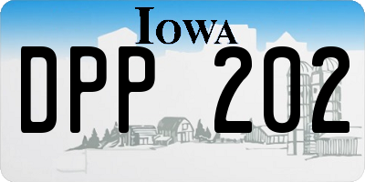 IA license plate DPP202
