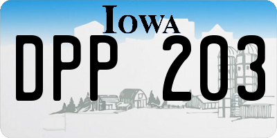 IA license plate DPP203