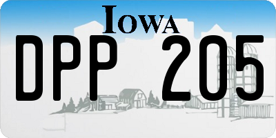 IA license plate DPP205
