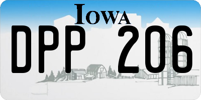 IA license plate DPP206