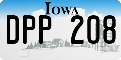IA license plate DPP208
