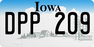 IA license plate DPP209