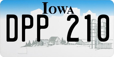 IA license plate DPP210