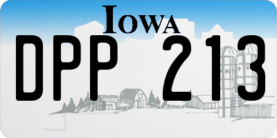 IA license plate DPP213