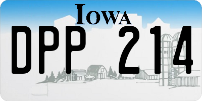 IA license plate DPP214