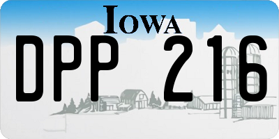 IA license plate DPP216