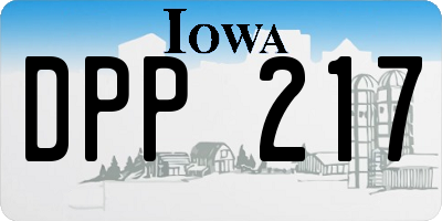 IA license plate DPP217