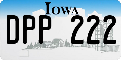 IA license plate DPP222