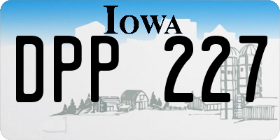 IA license plate DPP227
