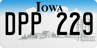 IA license plate DPP229