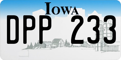 IA license plate DPP233