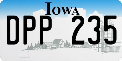 IA license plate DPP235