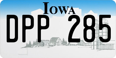 IA license plate DPP285
