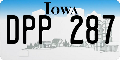IA license plate DPP287