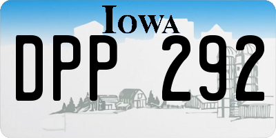 IA license plate DPP292