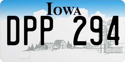 IA license plate DPP294