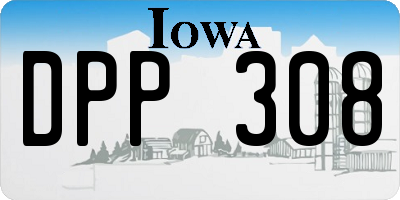 IA license plate DPP308