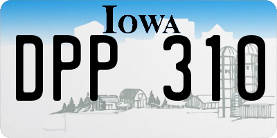 IA license plate DPP310