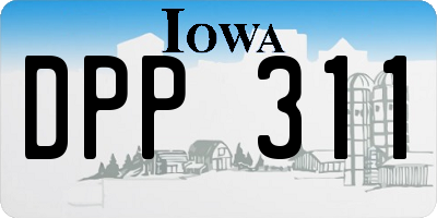 IA license plate DPP311