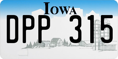 IA license plate DPP315