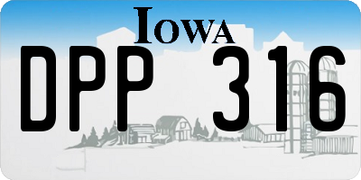 IA license plate DPP316