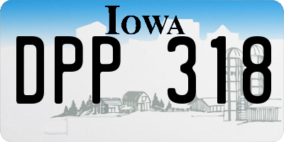 IA license plate DPP318