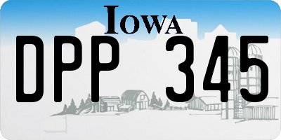 IA license plate DPP345