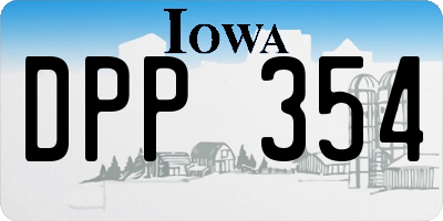 IA license plate DPP354