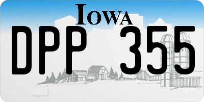 IA license plate DPP355