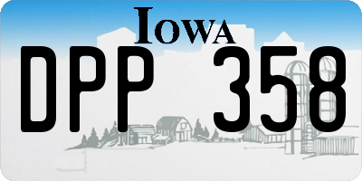 IA license plate DPP358
