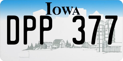 IA license plate DPP377