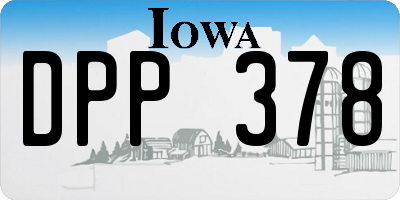 IA license plate DPP378
