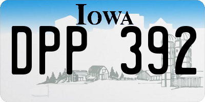 IA license plate DPP392