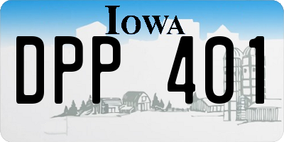 IA license plate DPP401