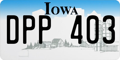 IA license plate DPP403