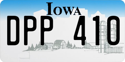 IA license plate DPP410