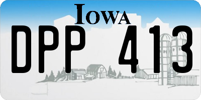 IA license plate DPP413
