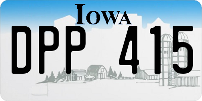 IA license plate DPP415