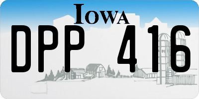IA license plate DPP416