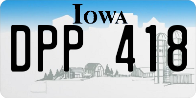 IA license plate DPP418