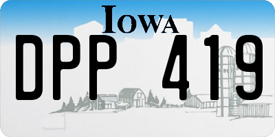 IA license plate DPP419