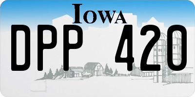 IA license plate DPP420