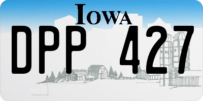 IA license plate DPP427